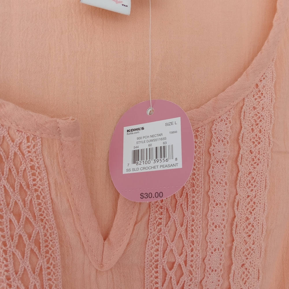 SO Orange Sherbet Color Shirt Top Women's Size Large NWT - Picture 5 of 7